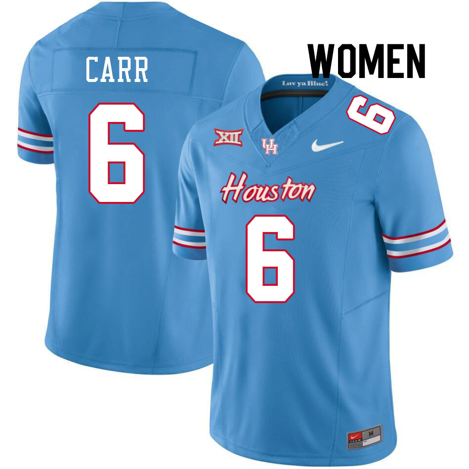 Women #6 Maliq Carr Houston Cougars College Football Jerseys Stitched-Oilers